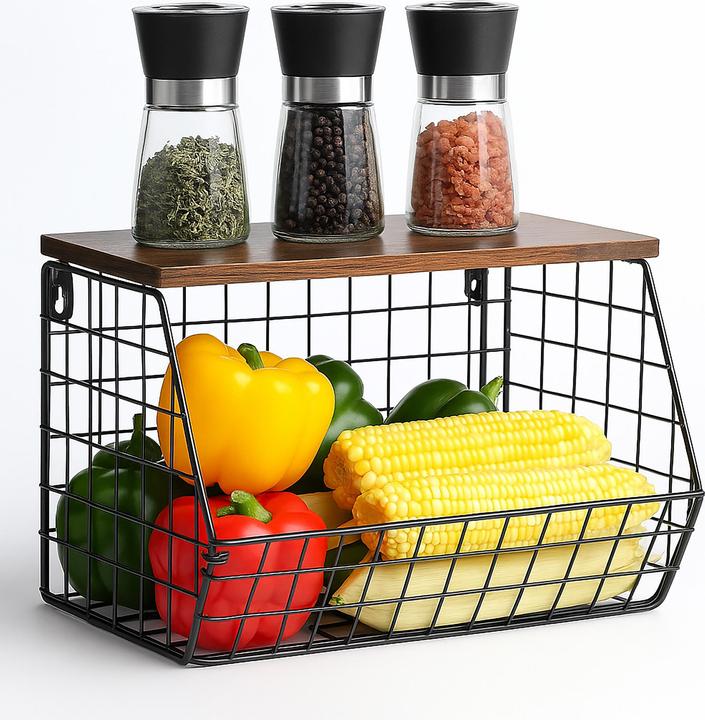 Relaxdays Obstkorb Wandregal