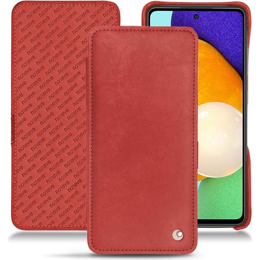Noreve Lederschutzhülle horizontal (Samsung Galaxy A52), Smartphone Hülle, Rot