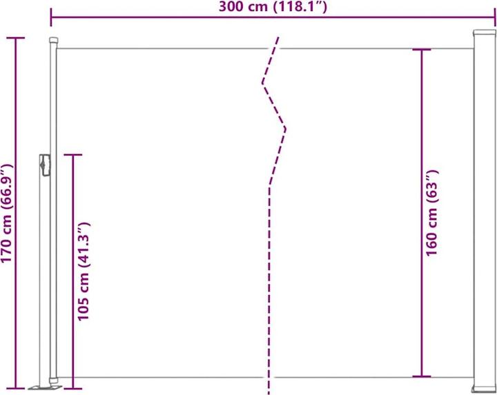 Produktbild vidaXL Seitenmarkise (3 m)