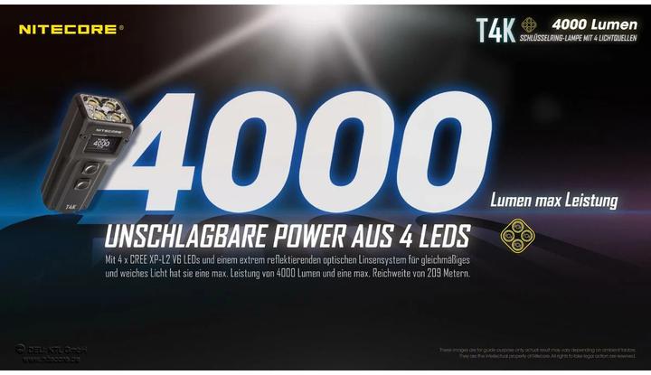 Produktbild Nitecore T4K - 4000 Lumen (8.20 cm, 4000 lm)