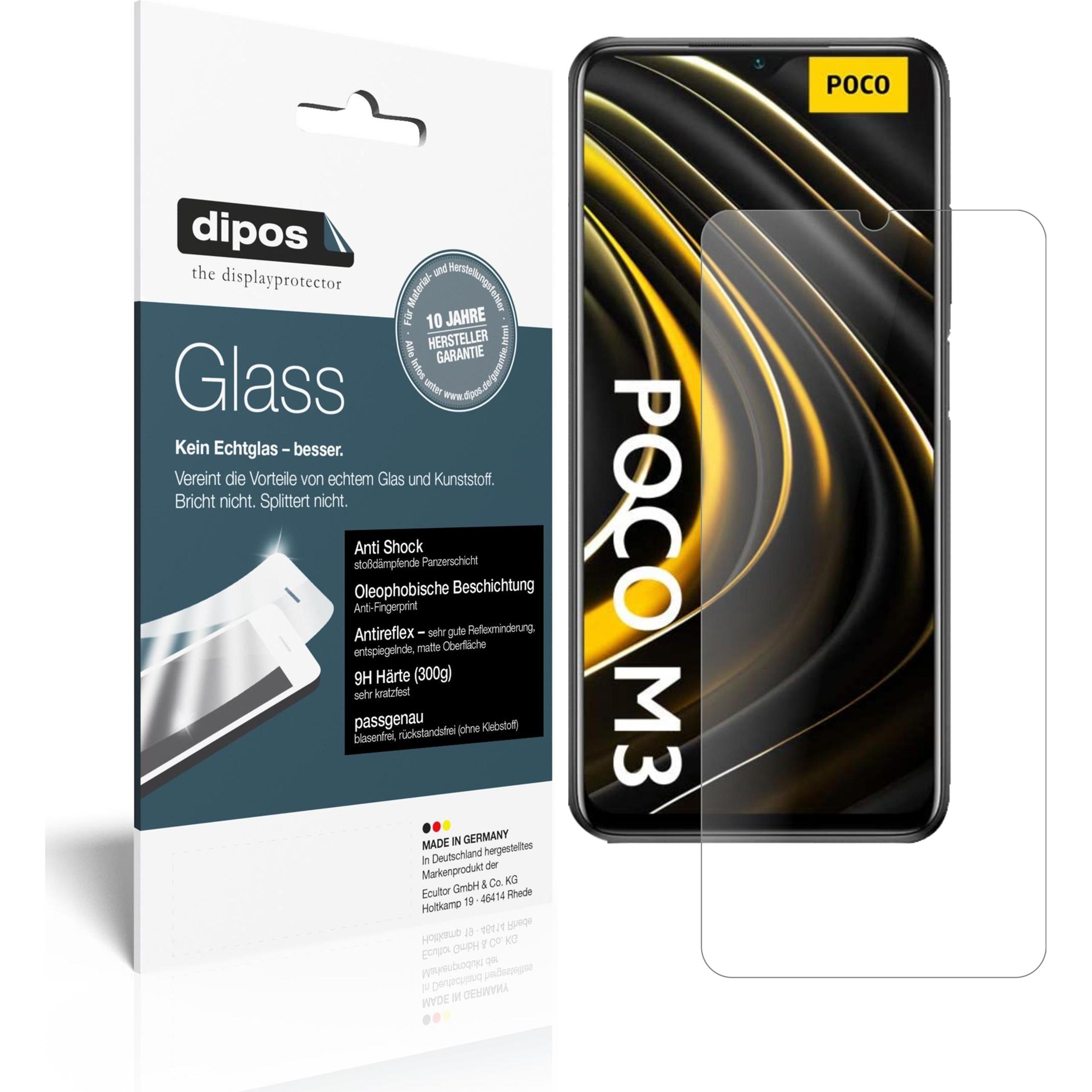 Dipos Displayschutz Anti-Shock (1 Stück, Xiaomi Poco M3), Smartphone Schutzfolie, Transparent