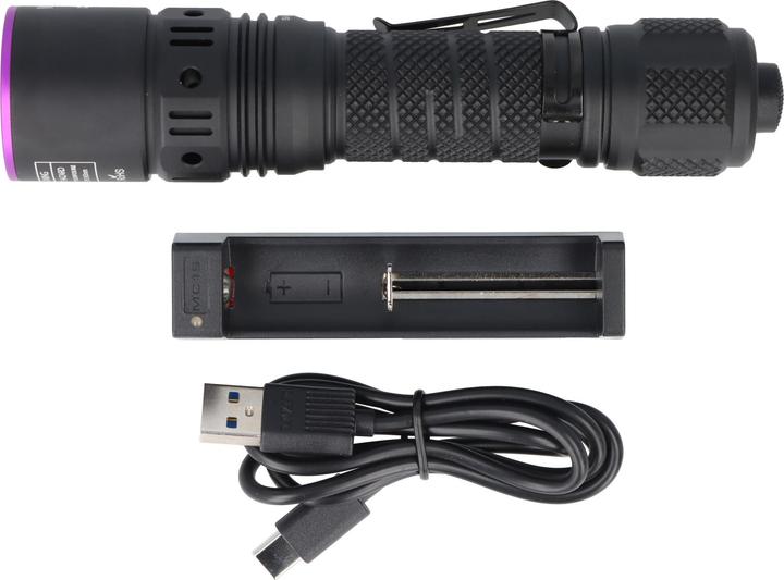 Actual product image Weltool M4 UV-Taschenlampe, 365nm, professionelle UV-Lampe, wiederaufladbar