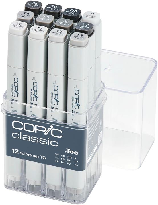 Produktbild Copic Grafikmarker Classic Grau-Set ”TG”, 12 Stück (Grau, 12 x)