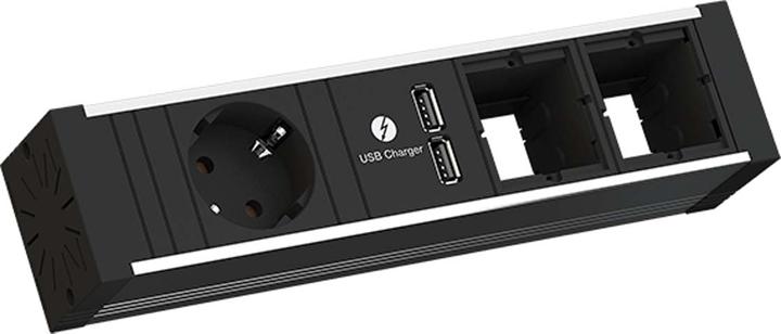 Image du produit Bachmann VENID 2x contact de protection 2x ABD 1x USB-Charger noir (2x, CEE 7/3)