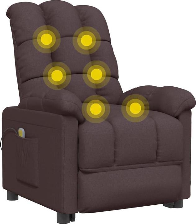 Produktbild vidaXL Massagesessel Fernsehsessel Relaxsessel Liegesessel Dunkelbraun Stoff