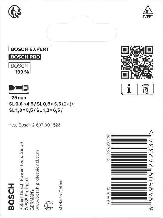 Actual product image Bosch Professional Zubehör PRO Slotted Impact Bit (Screw slot)