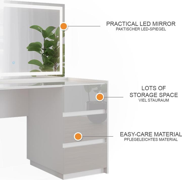 Actual product image Vicco Marla with LED mirror (120 x 60 x 79 cm)