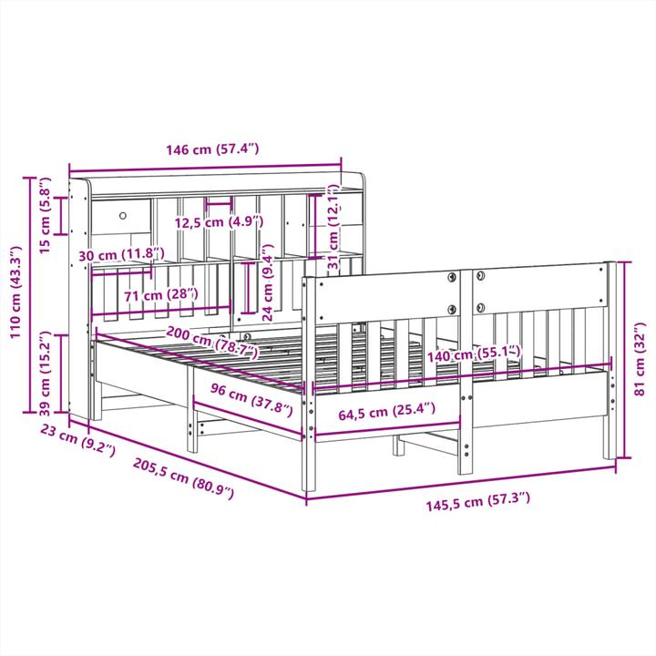 Image du produit vidaXL Bettgestell (140 x 200 cm)