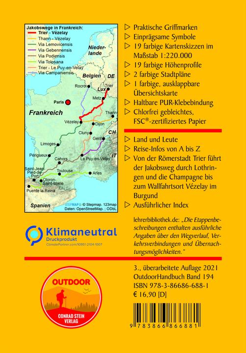 Produktbild Jakobsweg Trier - Vézelay (Deutsch, Ingrid Retterath, Martin Simon, 2021)