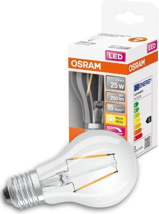 Actual product image Osram Retrofit Classic A (E27, 2.80 W, 250 lm, 1 x, E)