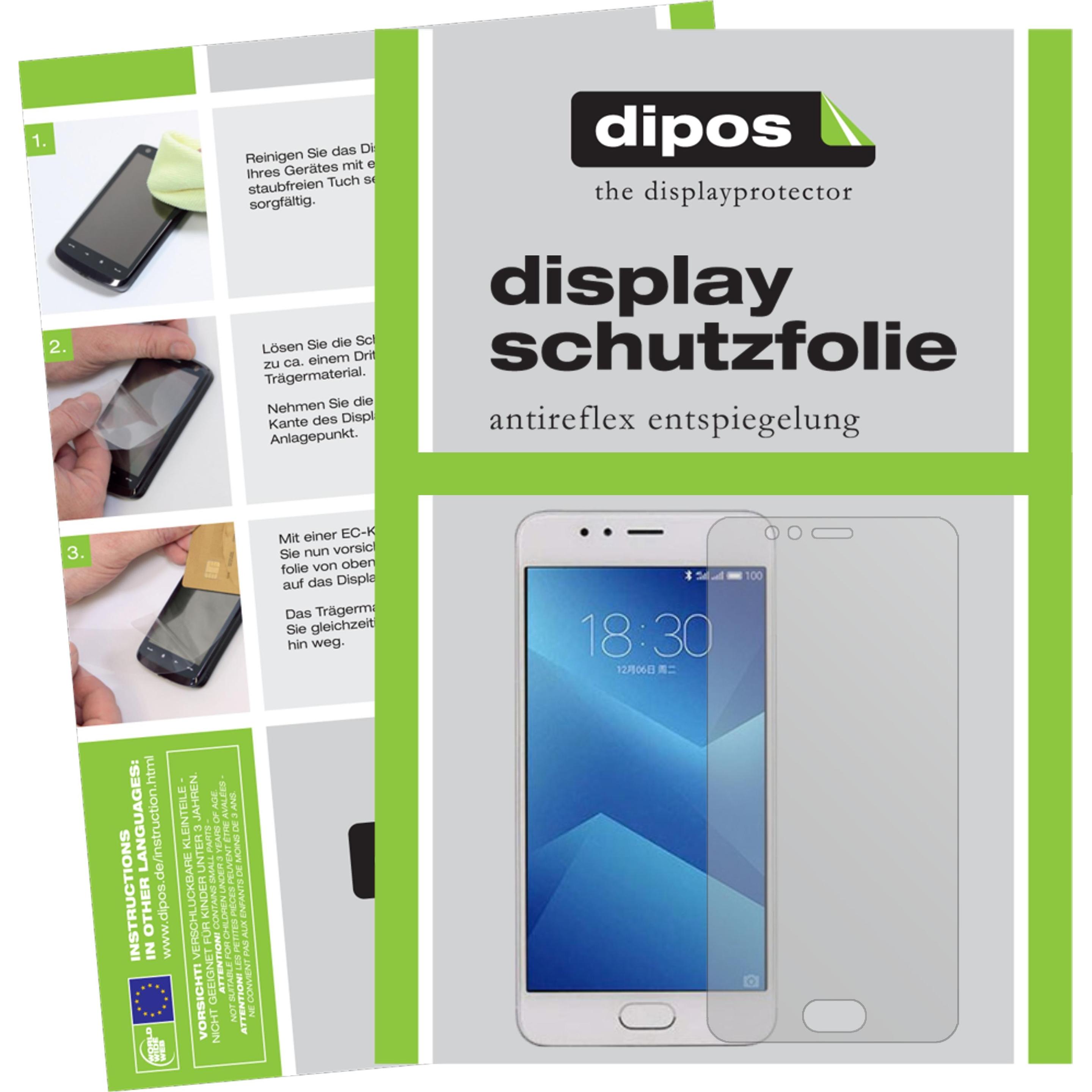 Dipos Displayschutzfolie Antireflex (2 Stück, Meizu M5s), Smartphone Schutzfolie, Transparent