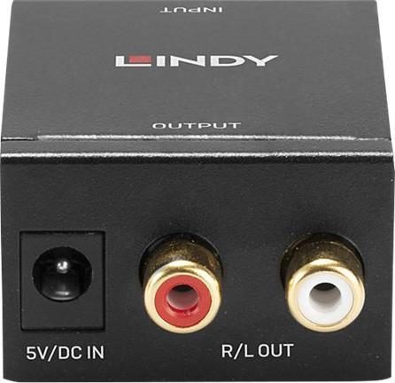 Actual product image Lindy TosLink Optical & Coaxial to Dual Phono, DAC (Digital -> Analog)