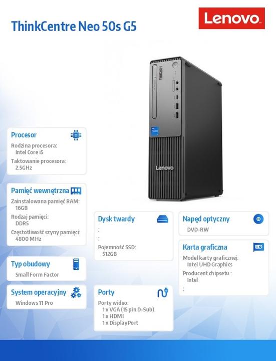 Produktbild Lenovo ThinkCentre neo 50s (256 GB, 8 GB, Intel Core i5-12400)
