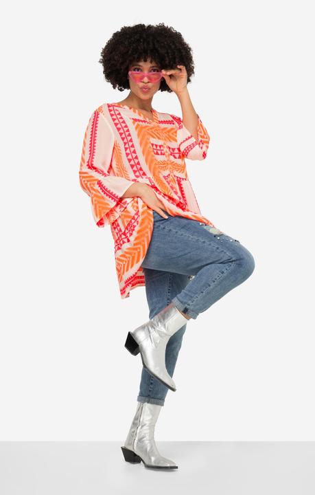 Actual product image Angel of Style Straight Cut 3/4-Sleeve Jacquard Stripe Tunic (48)