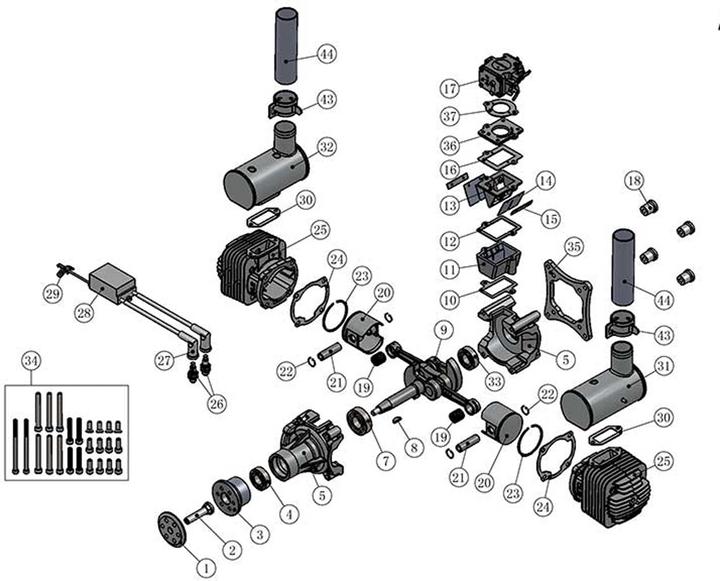 Image du produit DLE Engine dle 170 moteur à essence 2 cylindres "original