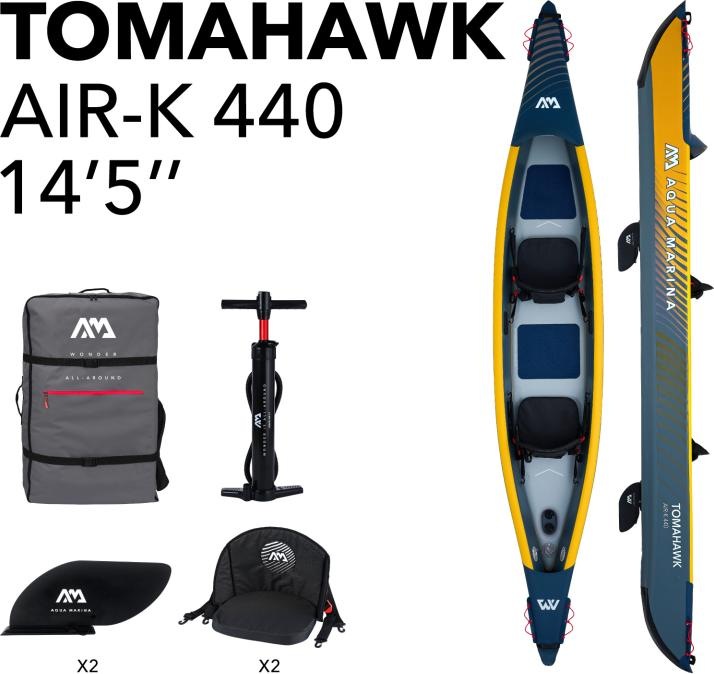Aqua Marina Tomahawk AIR-K 440 High Pressure Speed Kayak 2-Personen