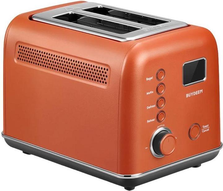 Productafbeelding Buydeem Toster 2 Slice Automatic Metalen Broodrooster, model DT730E, kleur Koi Red, EU
