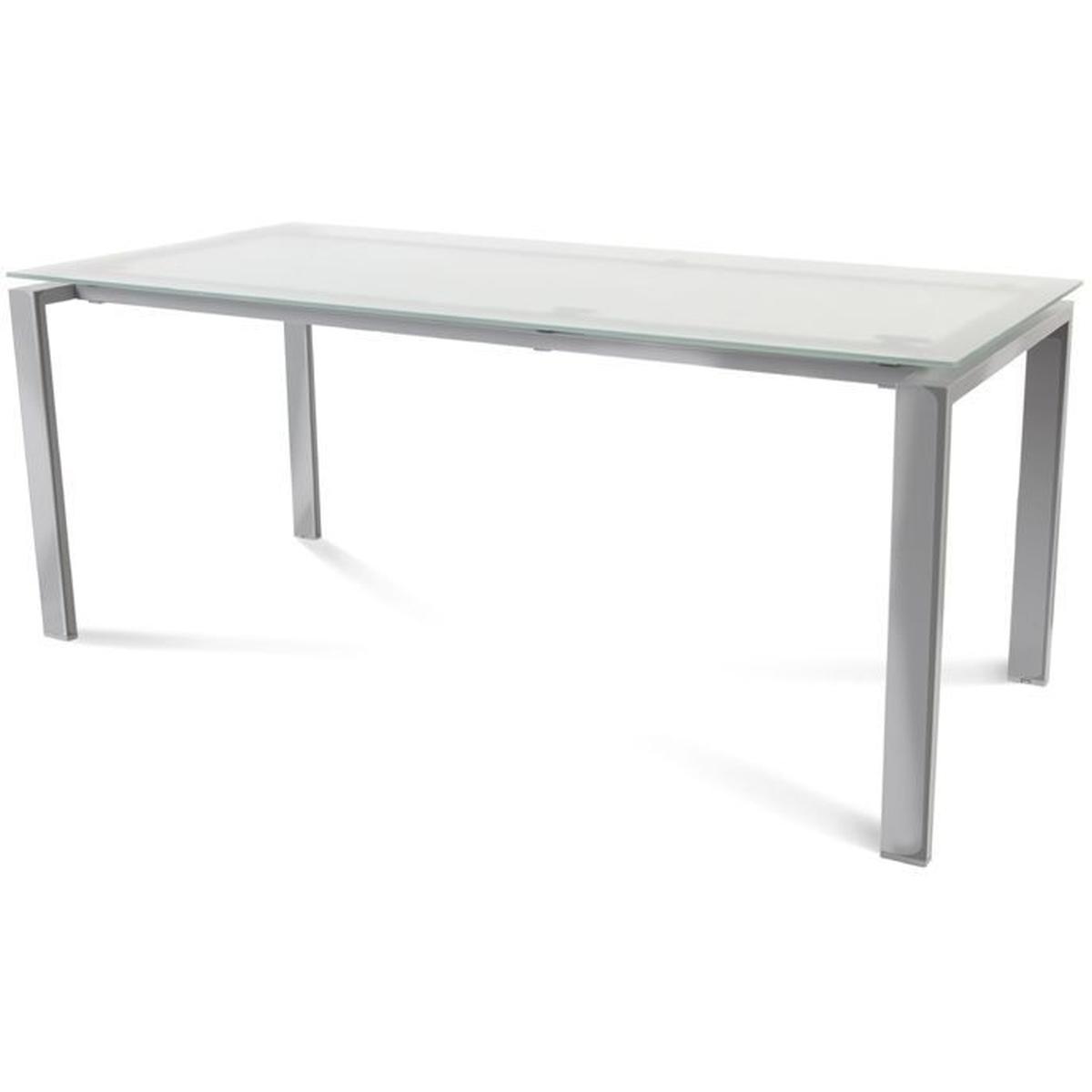 Rocada, Schreibtisch, Schreibtisch Total BxTxH 180x80x73cm Gestell verchromt Platte Glas satiniert