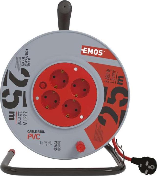 Immagine prodotto Emos Avvolgicavo per uso interno IP20 | Schuko 25 m (25 m, CEE 7/4)