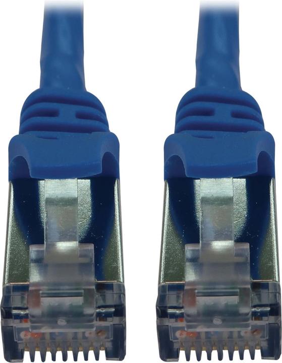 Actual product image Eaton Cat6a 10G Snagless Shielded Slim STP Ethernet Cable RJ45m/M PoE Blue 15 ft. 4.6m (U/FTP, CAT6a, 4.60 m)