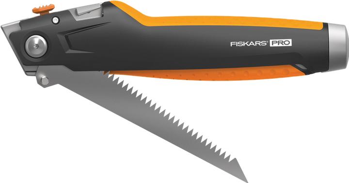 Produktbild Fiskars Universal-Trockenbaumesser, Länge 18,5 cm, Rostfreier Stahl/Kunststoff, Schwarz/Orange, Carb