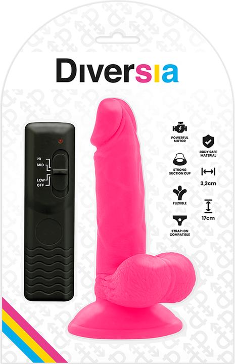 Actual product image Diversia Flexible Vibrating Dildo 17 cm - Pink