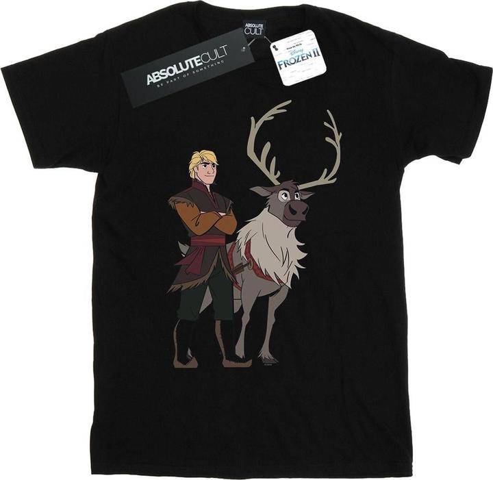 Actual product image Disney Womens/Ladies Frozen 2 Sven And Kristoff Cotton Boyfriend T-Shirt (M)