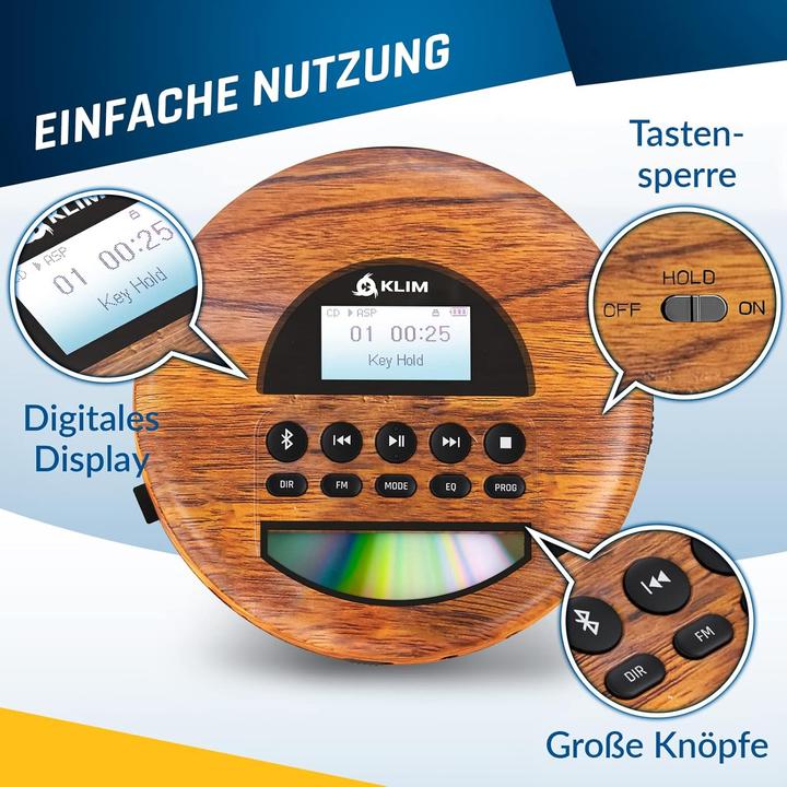 Actual product image Fourze Tragbarer CD-Player mit Bluetooth