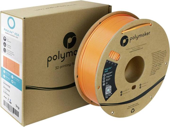 Actual product image Polymaker PF01016 Orange filament ASA UV-resistant, weather-resistant, heat-resistant, heat-resistant (ASA, 2.85 mm, 1000 g, Orange)