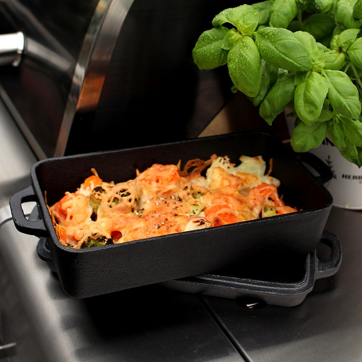 Produktbild All'Grill Kombi 2in1 Casserole aus Gusseisen 22x13x5 cm + Deckel 22x13x2 cm