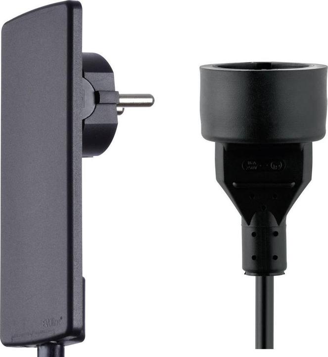 Productafbeelding Evoline PlugFix met VDE koppelcontactdoos 1,5m zwart (1.50 m, CEE 7/3)