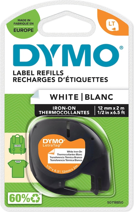 Produktbild Dymo LetraTag Beschriftungsband (1.20 cm, Weiss)