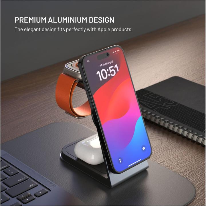 Actual product image Fixed MagPowerstation aluminium, gwiezdna szarość (30 W)