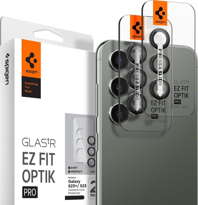 Image du produit Spigen Optique Pro Camera Sam S23/S23+ 2szt./2pcs czarny/black AGL05962 (2 pièce(s), Samsung Galaxy S23+, Samsung Galaxy S23, Samsung Galaxy S24+)