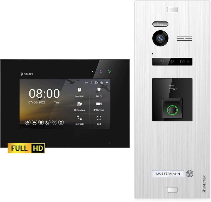 Immagine prodotto Balter EVO-HD Video Türsprechanlage mit Fingerprint, 7" Monitor, 1 Familienhaus