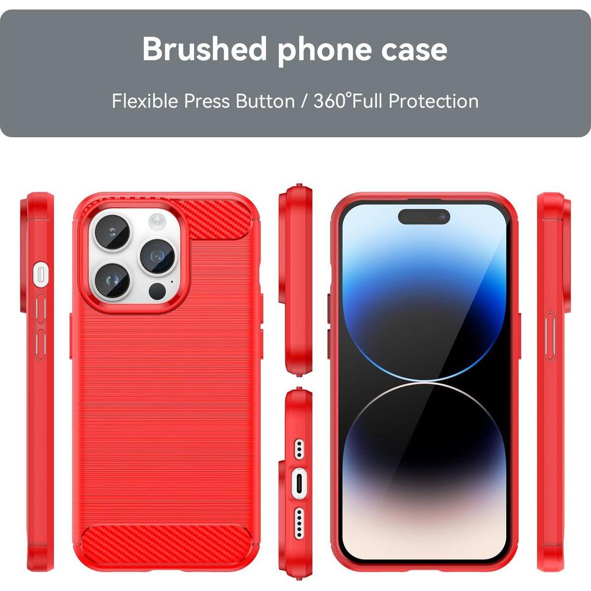 Thumbnail - König Design Hülle Handy Schutz für Apple iPhone 15 Pro Max Case Cover Tasche Etuis Carbon (Apple iPhone 15 Pro Max), Sm...
