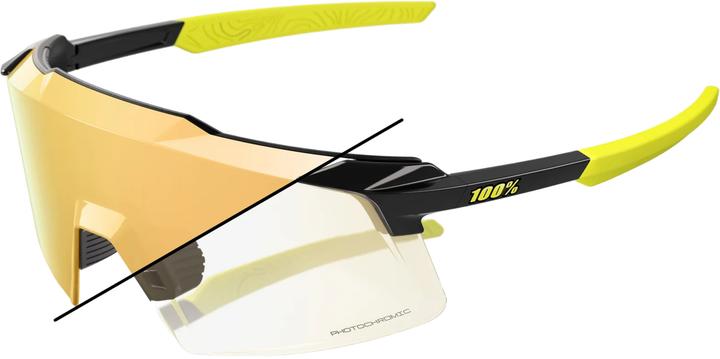 Image du produit 100% Aerocraft - Gloss Metallic Black - Photochromic Lens (noir métallique brillant, Photochromique)