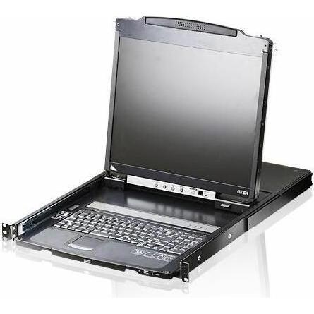 Aten Dualrail+ Dual Console 19" US, KVM Switch, Schwarz