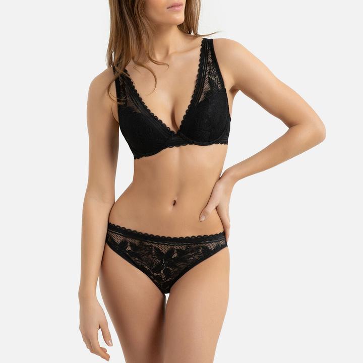 Actual product image La Redoute Collections Lace bra in foulard shape made from recycled material (70 C)