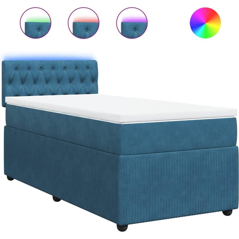 Thumbnail - VidaXL, Bett, Bo x springbett mit Matratze 100 x 200 cm Samt (100 x 200 cm)