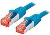 Produktbild Tecline Patchkabel S-STP (PIMF), Cat 6, blau, 15,0 m Patchkabel mit besonders schmalem Knickschutz (S/FTP, CAT5e, 15 m)
