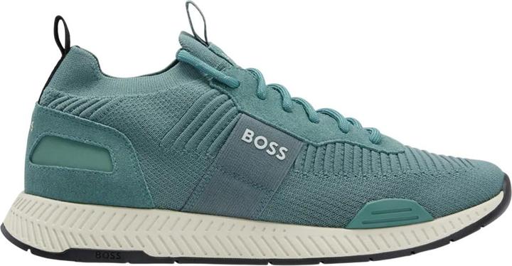 Actual product image BOSS Mens Titanium Suede Panel Running Trainers (38)
