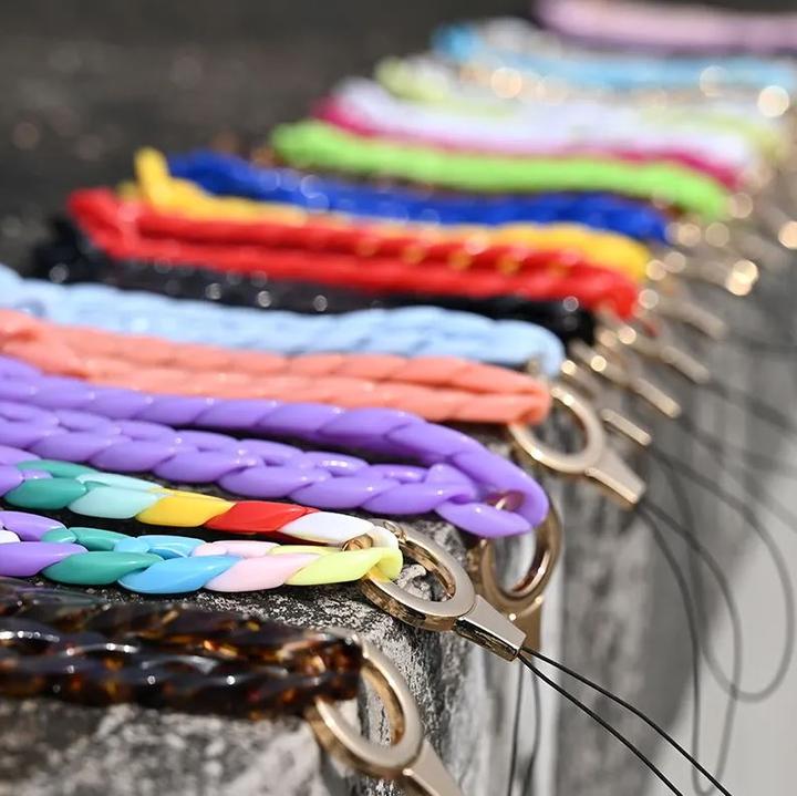 Actual product image PhoneLook Universal bracelet attachment for shell/fork phone coloured chain turquoise