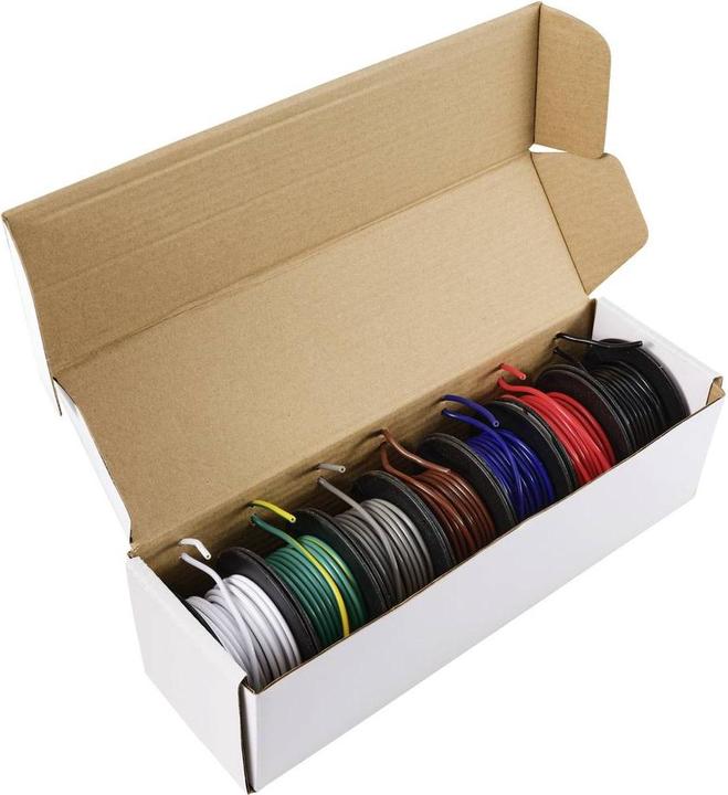 Actual product image Tru Components TC-12112368 Stranded wire 1.0 mm² Black, white, red, blue, brown (5 m)