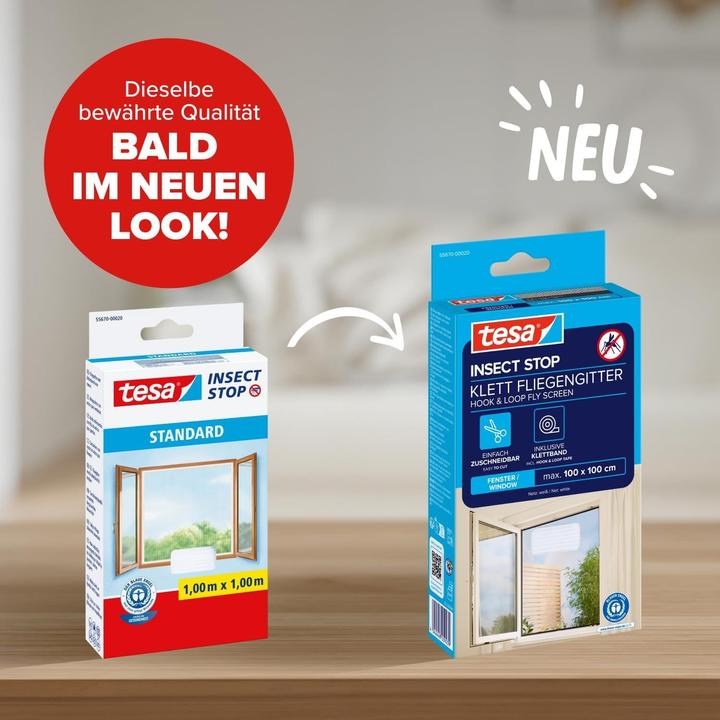 Actual product image tesa Insect screen STANDARD for windows, with Velcro tape, without drilling (100 x 100 cm)
