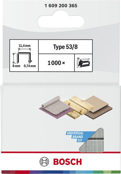 Produktbild Bosch Professional Zubehör Feindrahtklammer Typ 53, 11,4 x 0,74 x 8 mm, 1000er-Pack