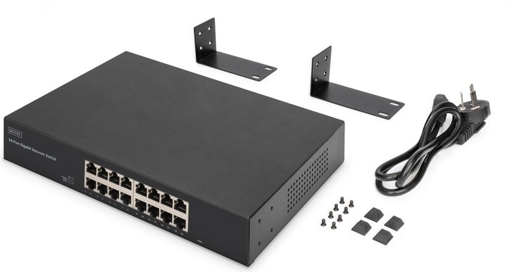 Produktbild Digitus 16-Port Gigabit Switch, 19 Zoll, Unmanaged (16 Ports)
