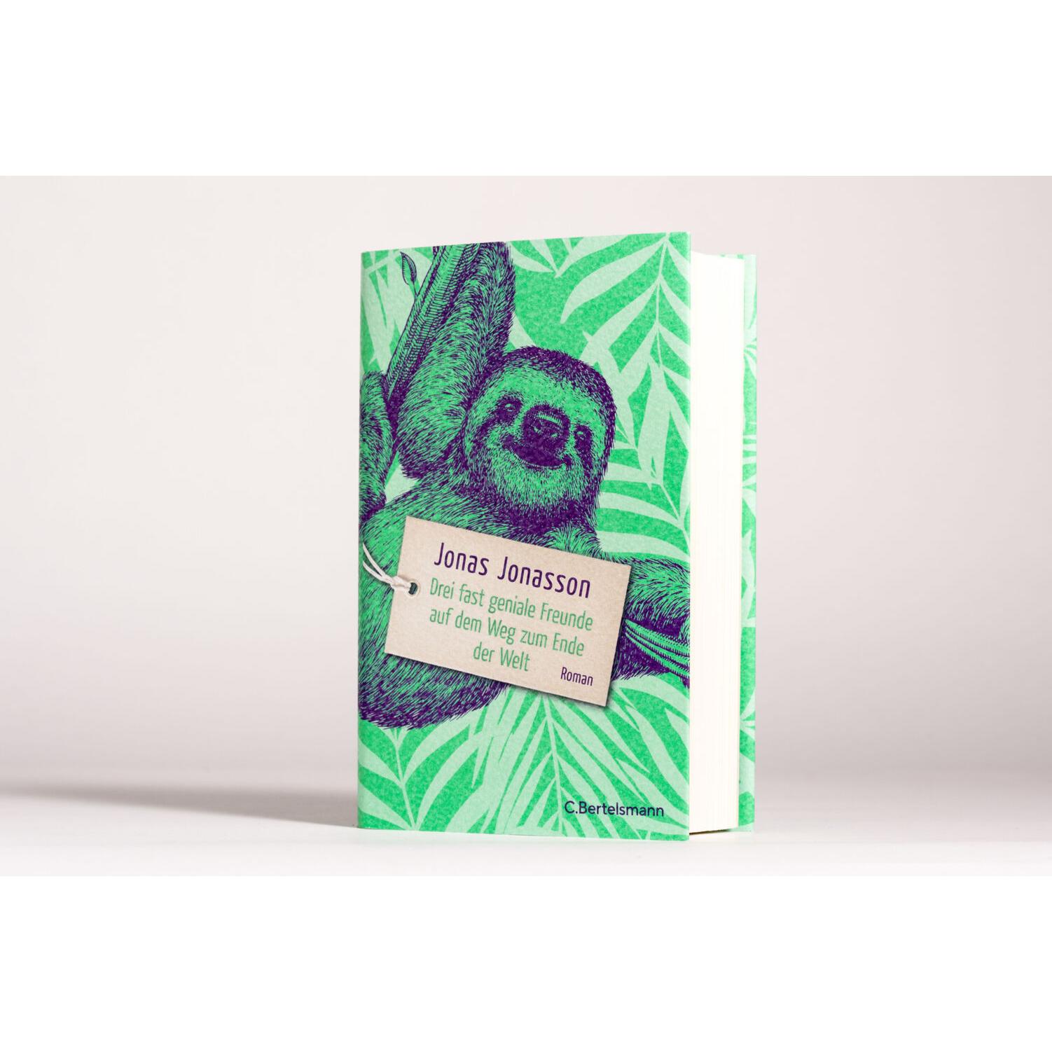 Thumbnail - Drei fast geniale Freunde auf dem Weg zum Ende der Welt, Belletristik von Jonas Jonasson