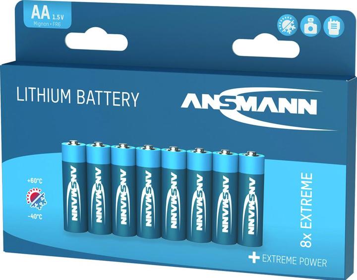 Productafbeelding Ansmann 4+4 Extreme Lithium AA Mignon LR 6 Grootverpakking (8 Pcs., AA, 2850 mAh)