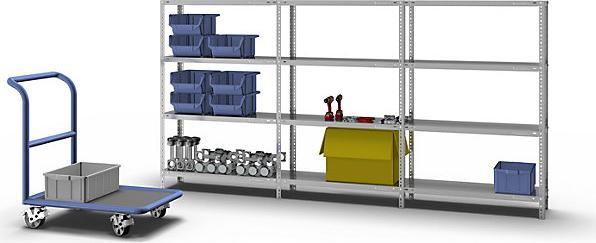 Actual product image eurokraft pro Screw shelf unit, lightweight construction, galvanized